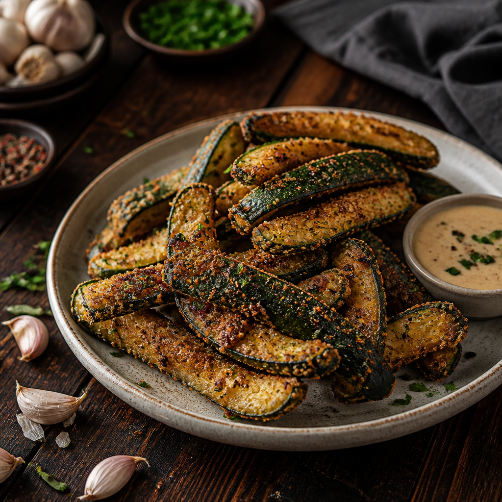CRISPY FRIED GARLIC-PEPPER ZUCCHINI