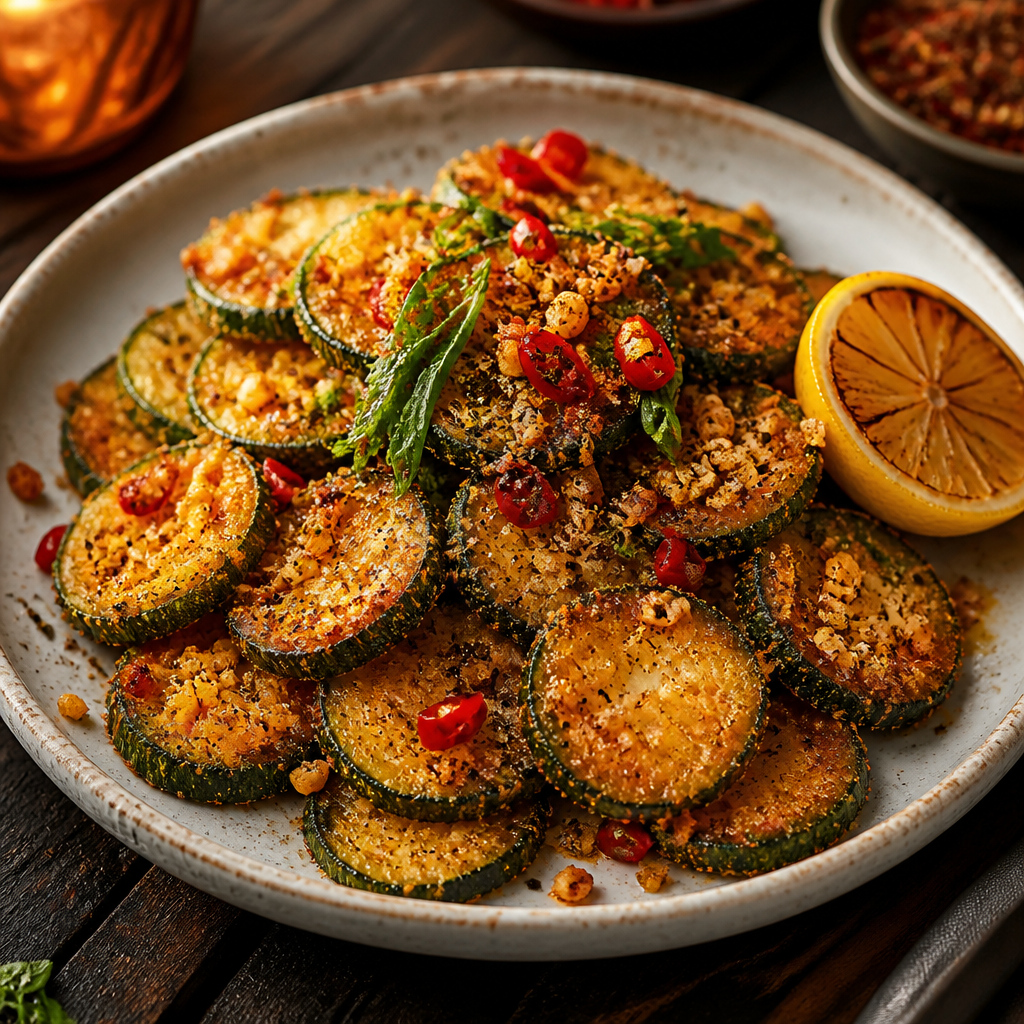 Crispy Fried Garlic-Pepper Zucchini